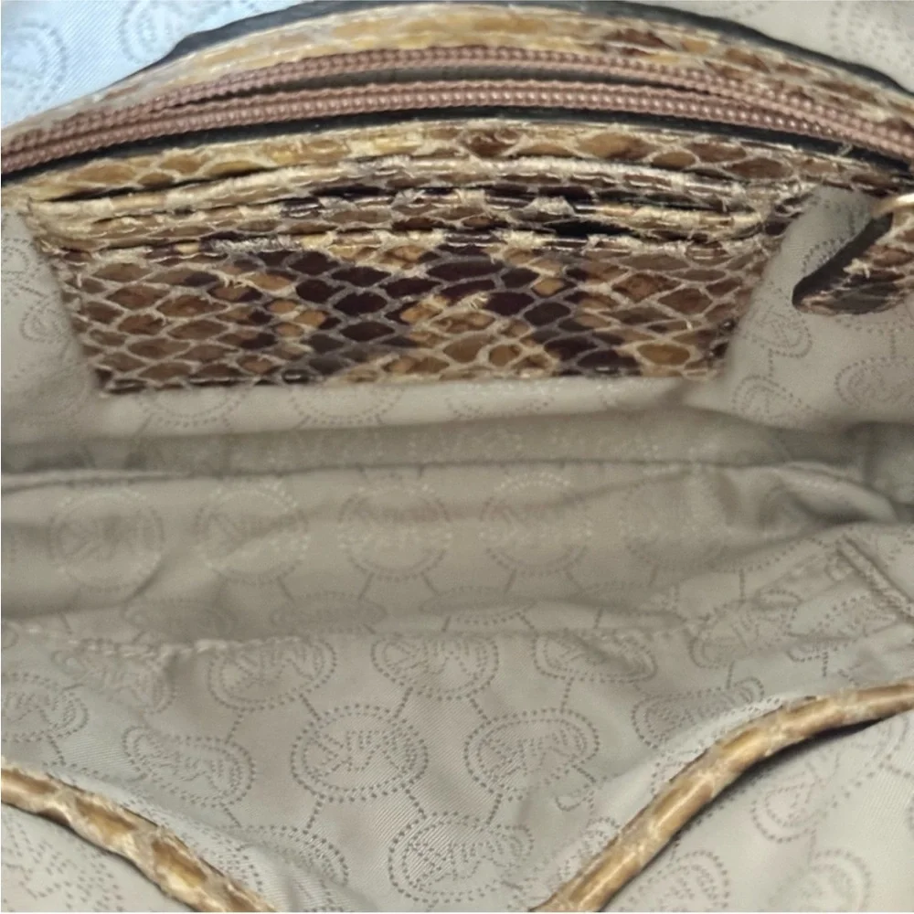 Michael Kors Leather Snakeskin Crossbody Bag Authentic Rare - Picture 8 of 9